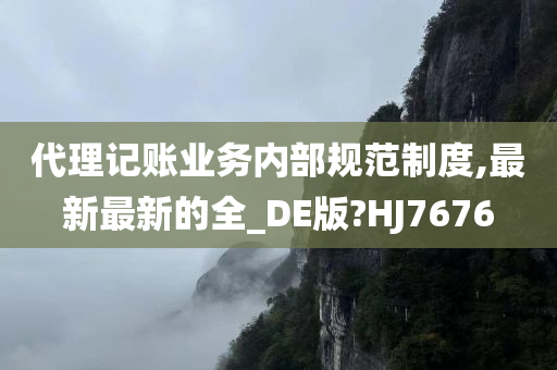 代理记账业务内部规范制度,最新最新的全_DE版?HJ7676