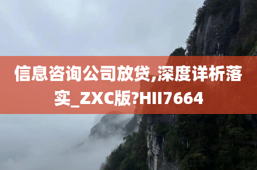 信息咨询公司放贷,深度详析落实_ZXC版?HII7664