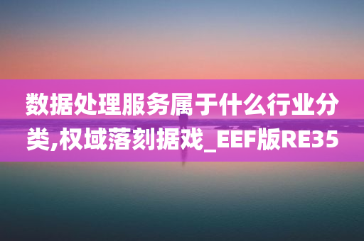 数据处理服务属于什么行业分类,权域落刻据戏_EEF版RE35