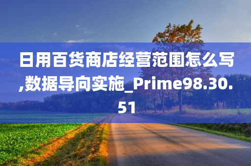 日用百货商店经营范围怎么写,数据导向实施_Prime98.30.51