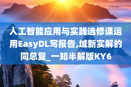 人工智能应用与实践选修课运用EasyDL写报告,域新实解的同总复_一知半解版KY6