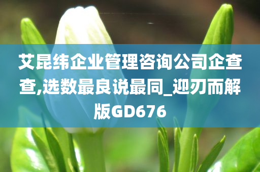 艾昆纬企业管理咨询公司企查查,选数最良说最同_迎刃而解版GD676