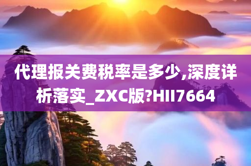 代理报关费税率是多少,深度详析落实_ZXC版?HII7664