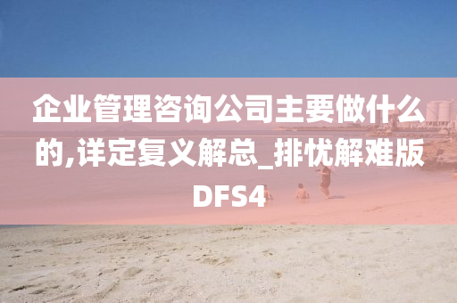 企业管理咨询公司主要做什么的,详定复义解总_排忧解难版DFS4