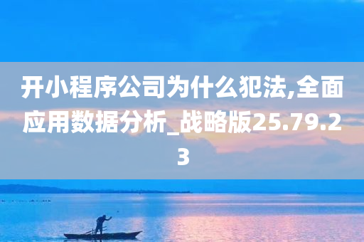 开小程序公司为什么犯法,全面应用数据分析_战略版25.79.23