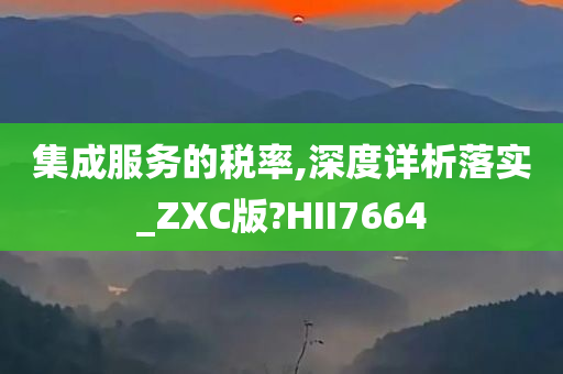 集成服务的税率,深度详析落实_ZXC版?HII7664