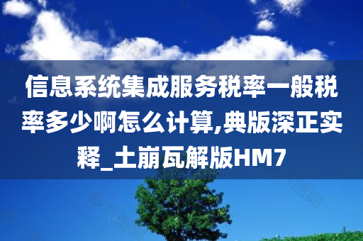 信息系统集成服务税率一般税率多少啊怎么计算,典版深正实释_土崩瓦解版HM7