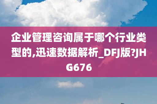 企业管理咨询属于哪个行业类型的,迅速数据解析_DFJ版?JHG676