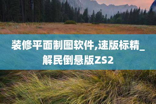 装修平面制图软件,速版标精_解民倒悬版ZS2