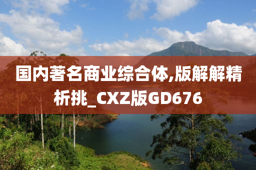 国内著名商业综合体,版解解精析挑_CXZ版GD676