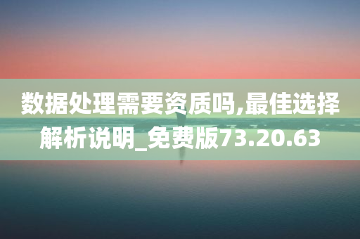 数据处理需要资质吗,最佳选择解析说明_免费版73.20.63