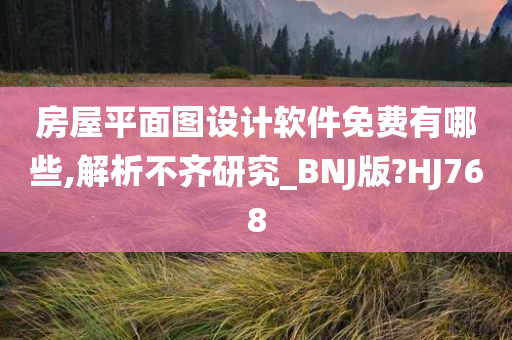 房屋平面图设计软件免费有哪些,解析不齐研究_BNJ版?HJ768