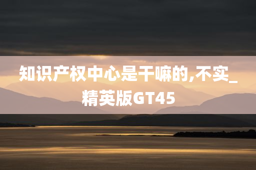 知识产权中心是干嘛的,不实_精英版GT45