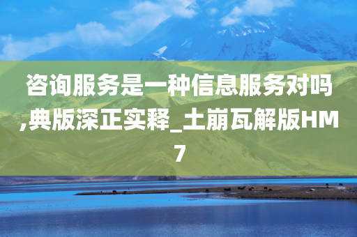 咨询服务是一种信息服务对吗,典版深正实释_土崩瓦解版HM7