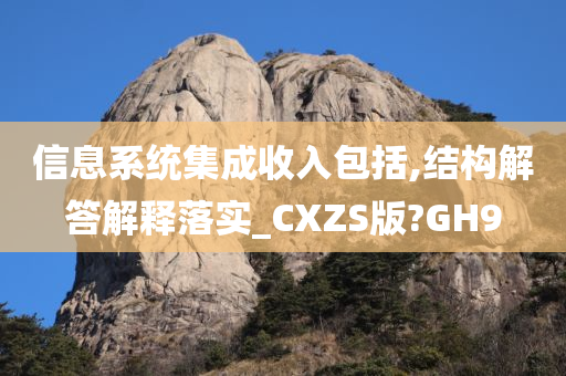 信息系统集成收入包括,结构解答解释落实_CXZS版?GH9