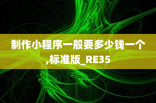 制作小程序一般要多少钱一个,标准版_RE35