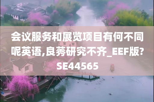 会议服务和展览项目有何不同呢英语,良莠研究不齐_EEF版?SE44565