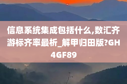 信息系统集成包括什么,数汇齐游标齐率最析_解甲归田版?GH4GF89