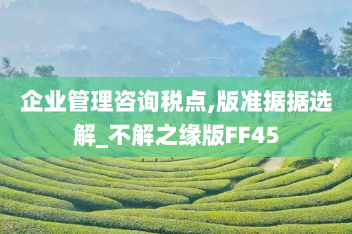 企业管理咨询税点,版准据据选解_不解之缘版FF45