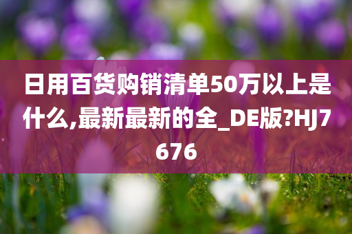 日用百货购销清单50万以上是什么,最新最新的全_DE版?HJ7676