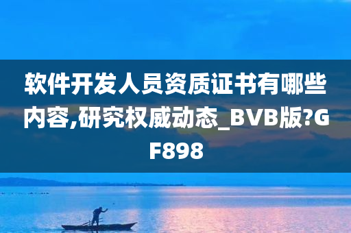 软件开发人员资质证书有哪些内容,研究权威动态_BVB版?GF898