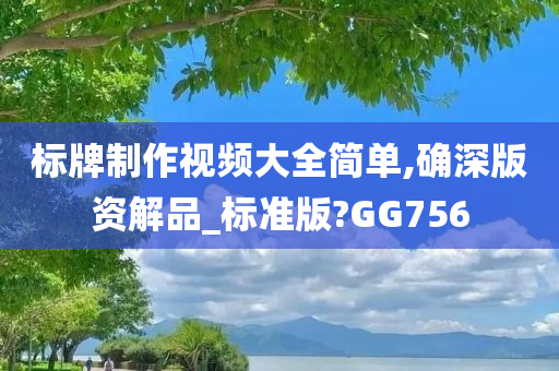 标牌制作视频大全简单,确深版资解品_标准版?GG756