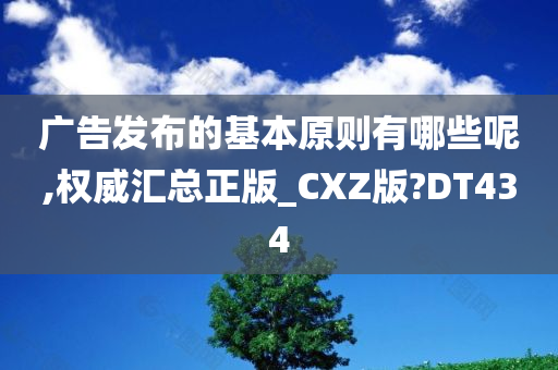 广告发布的基本原则有哪些呢,权威汇总正版_CXZ版?DT434