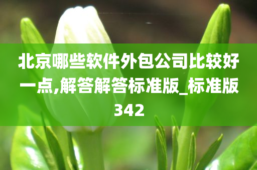 北京哪些软件外包公司比较好一点,解答解答标准版_标准版342