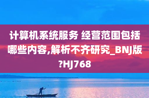 计算机系统服务 经营范围包括哪些内容,解析不齐研究_BNJ版?HJ768