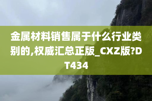 金属材料销售属于什么行业类别的,权威汇总正版_CXZ版?DT434