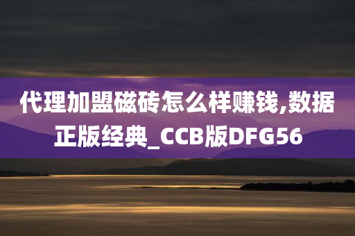 代理加盟磁砖怎么样赚钱,数据正版经典_CCB版DFG56