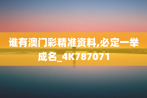 谁有澳门彩精准资料,必定一举成名_4K787071