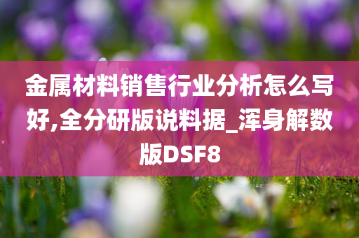 金属材料销售行业分析怎么写好,全分研版说料据_浑身解数版DSF8