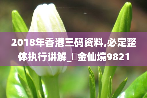 2018年香港三码资料,必定整体执行讲解_‌金仙境9821