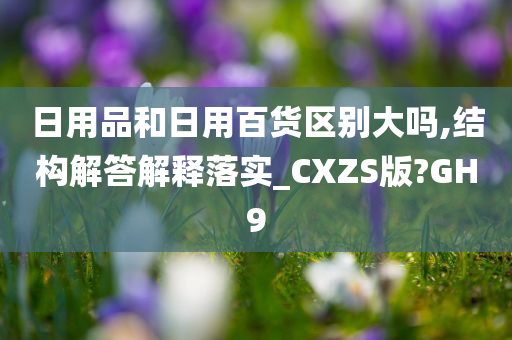 日用品和日用百货区别大吗,结构解答解释落实_CXZS版?GH9