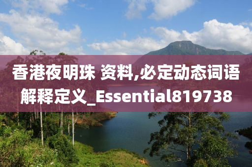 香港夜明珠 资料,必定动态词语解释定义_Essential819738