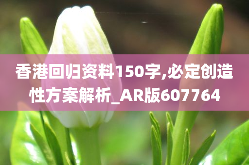 香港回归资料150字,必定创造性方案解析_AR版607764