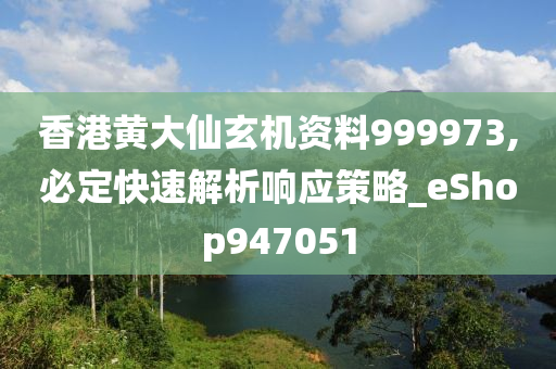 香港黄大仙玄机资料999973,必定快速解析响应策略_eShop947051