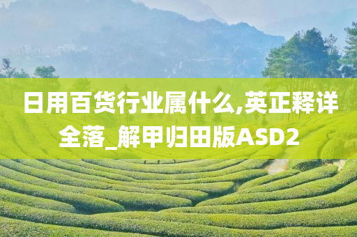 日用百货行业属什么,英正释详全落_解甲归田版ASD2