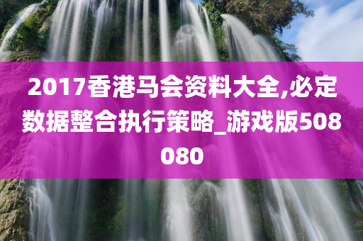 2017香港马会资料大全,必定数据整合执行策略_游戏版508080