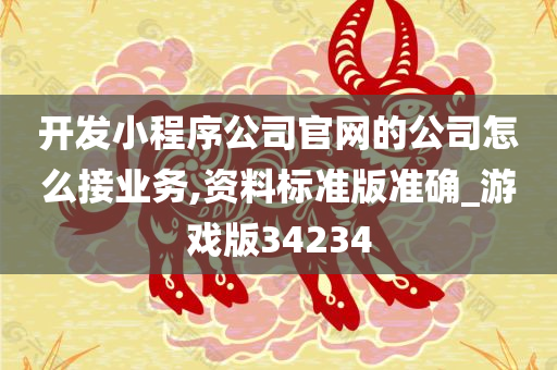 开发小程序公司官网的公司怎么接业务,资料标准版准确_游戏版34234