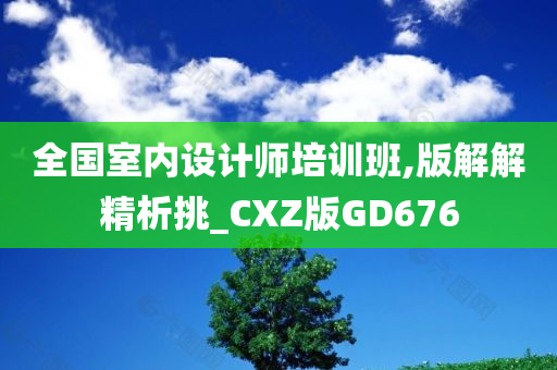 全国室内设计师培训班,版解解精析挑_CXZ版GD676