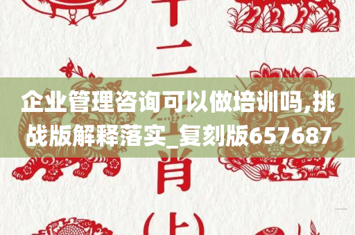 企业管理咨询可以做培训吗,挑战版解释落实_复刻版657687