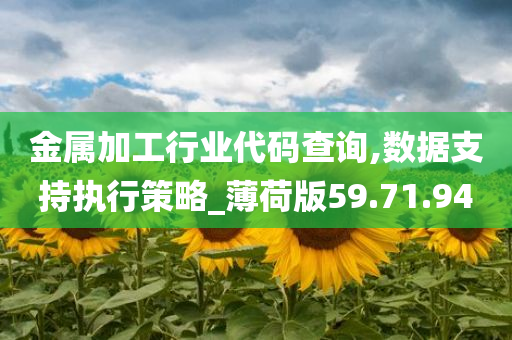 金属加工行业代码查询,数据支持执行策略_薄荷版59.71.94