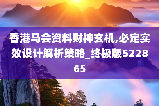 香港马会资料财神玄机,必定实效设计解析策略_终极版522865