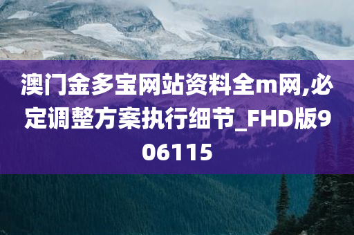 澳门金多宝网站资料全m网,必定调整方案执行细节_FHD版906115