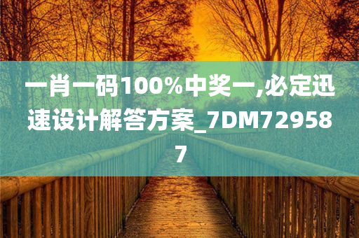 一肖一码100%中奖一,必定迅速设计解答方案_7DM729587