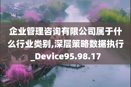 企业管理咨询有限公司属于什么行业类别,深层策略数据执行_Device95.98.17