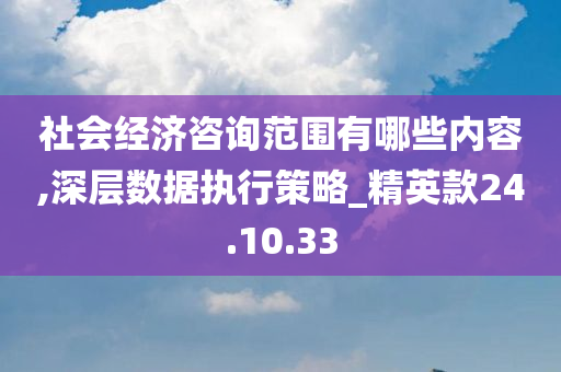 社会经济咨询范围有哪些内容,深层数据执行策略_精英款24.10.33