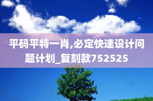 平码平特一肖,必定快速设计问题计划_复刻款752525